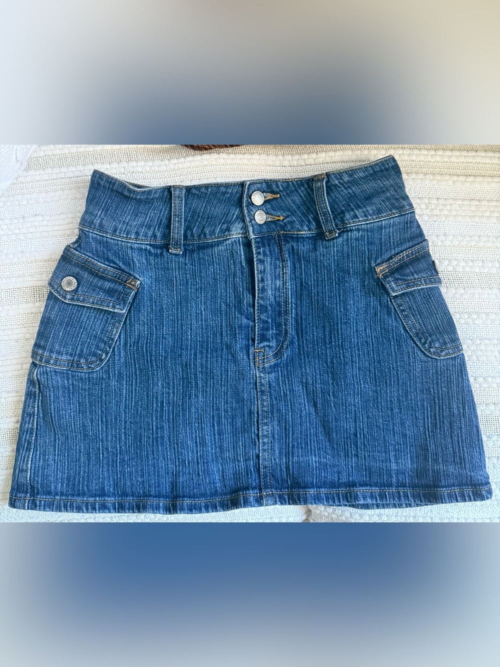 John Galt Dark Blue Agatha Denim Mini Skirt